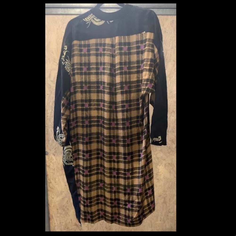 Dries Van Noten Long Sleeve Black Printed Dress - Picture 2 of 12